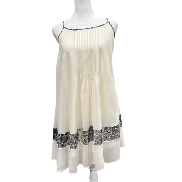 Ya Los Angeles Dress Small Peated White Snake Animal Print Safari‎ Boho - Picture 1 of 14